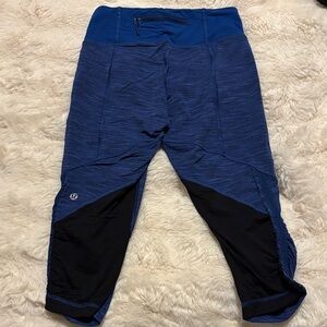 Lululemon Blue and Black Cropped Leggings